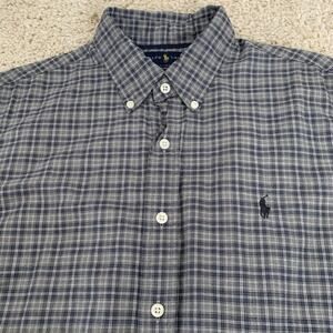 Ralph Lauren Shirt Mens Large Gray Plaid Button Down Woven Light Current Tag